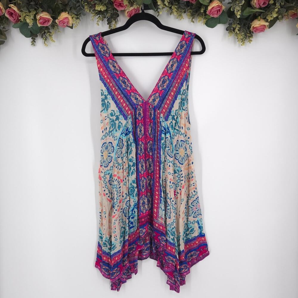 Free People Intimately FP Boho Floral Trapeze Slip Dress Size Small